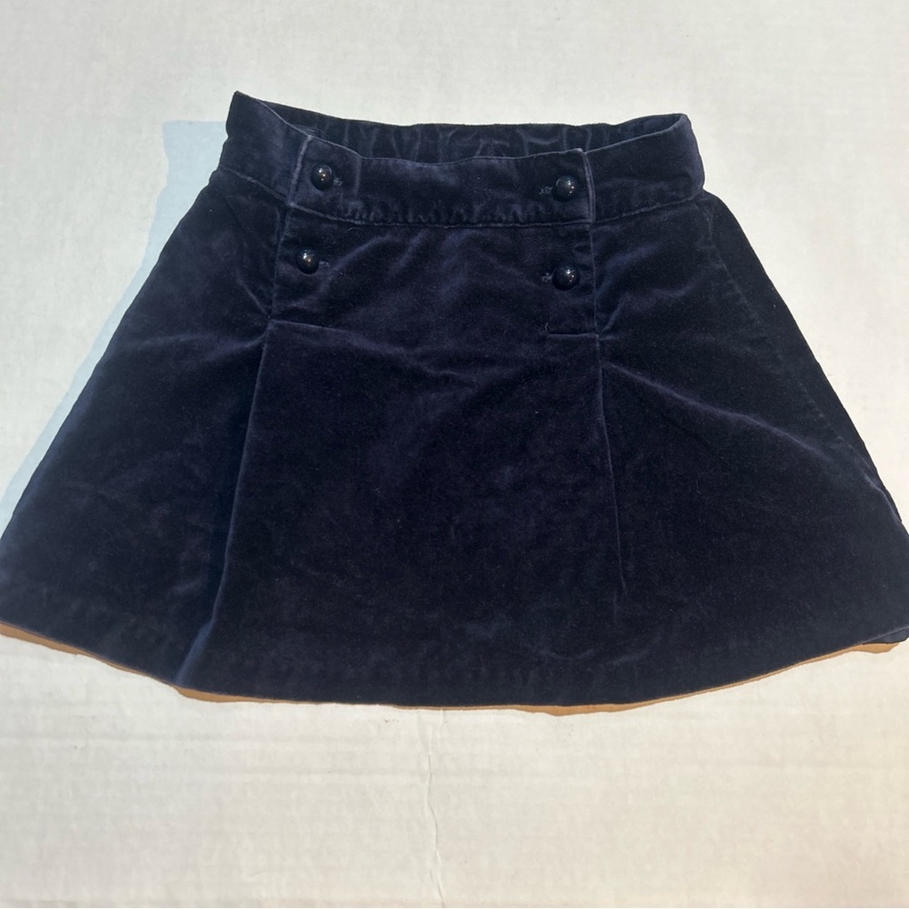 Janie And Jack Dark Purple Corduroy Toddler Skirt Size 3 Double Button Short EUC